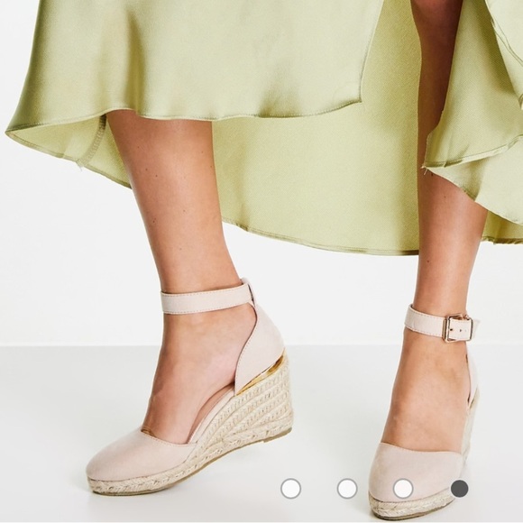 Truffle Collection Nude Wedge ankle strap espadrille Sandals shoes Sz 5 - Picture 5 of 13